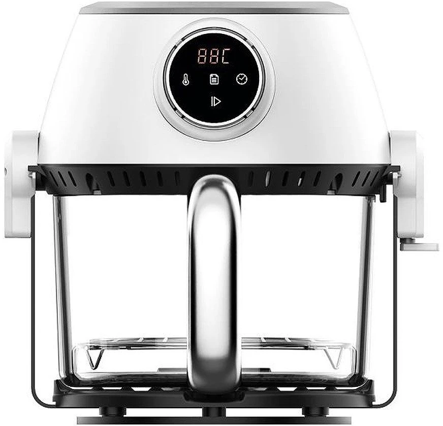 4 in 1 karšto oro gruzdintuvė su stikline taure, griliu ir puodu, 4 l FIT2, 1200 W, 16 programų