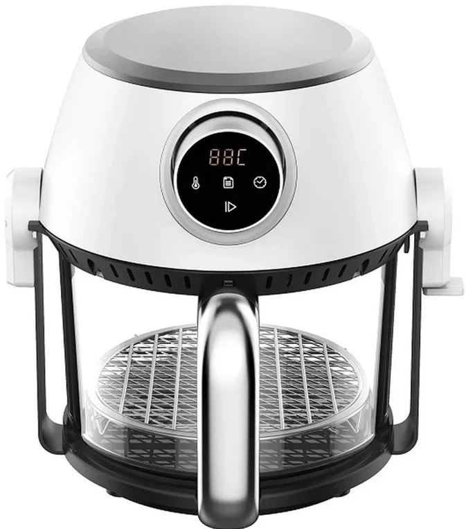 4 in 1 karšto oro gruzdintuvė su stikline taure, griliu ir puodu, 4 l FIT2, 1200 W, 16 programų