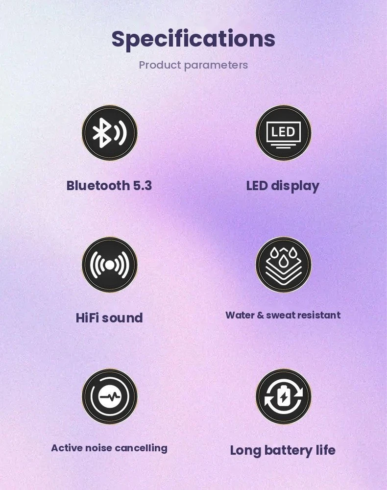 Belaidės ausinės FIT2 A9PRO, su liečiamo ekrano įkrovimo dėklu, juodos