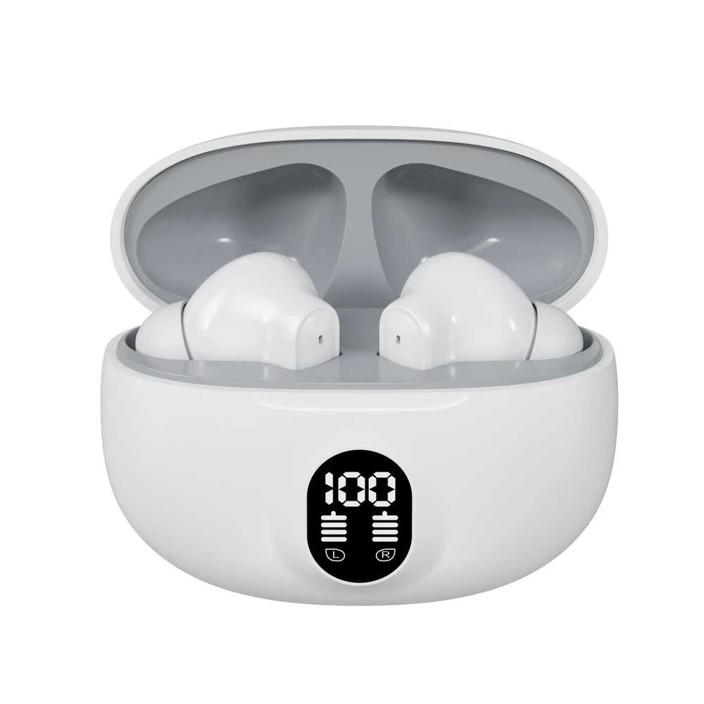 Belaidės TWS ausinės FIT2 FITH895 Bluetooth 5.4 su įkrovimo dėklu, balta