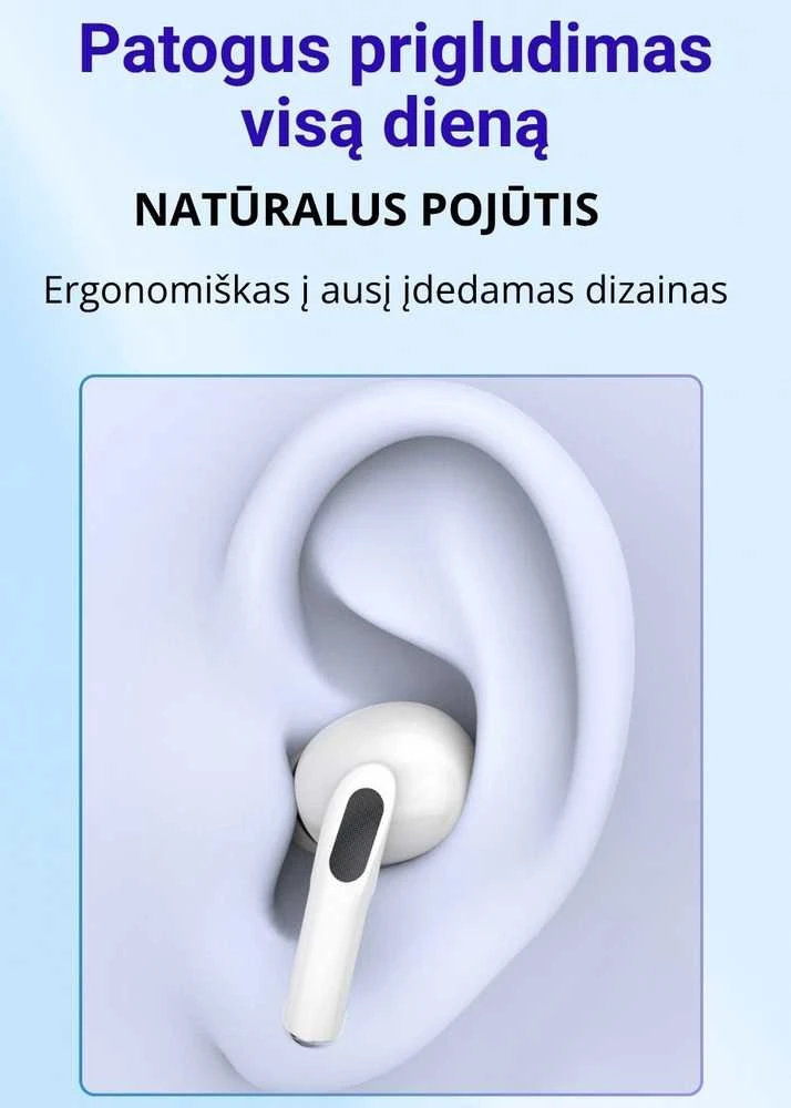 Belaidės TWS ausinės FIT2 FITY07 Bluetooth 5.4 su 13mm garsiakalbiu, balta