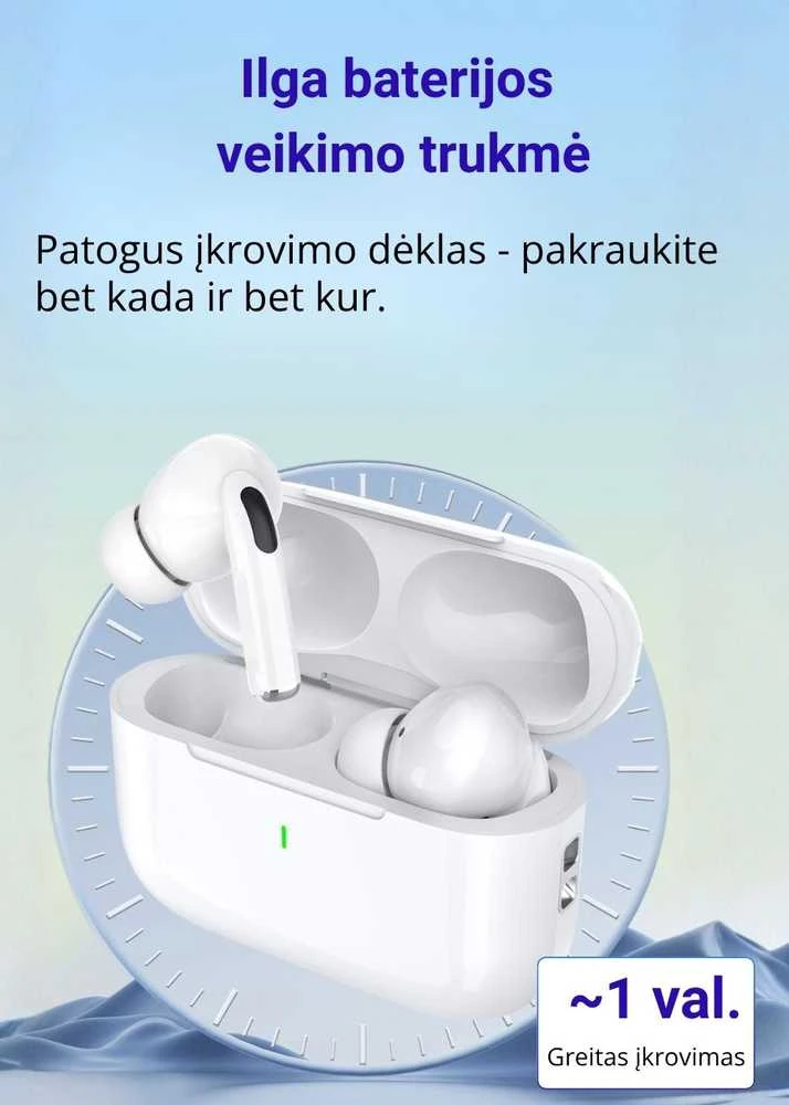 Belaidės TWS ausinės FIT2 FITY07 Bluetooth 5.4 su 13mm garsiakalbiu, balta
