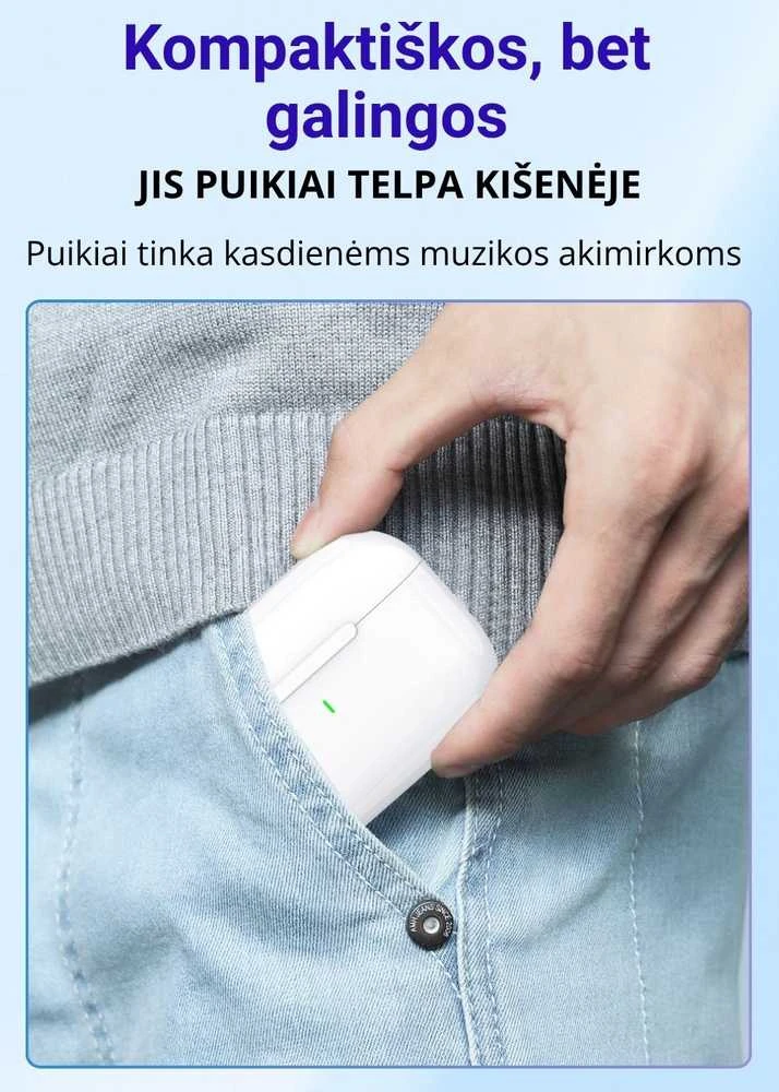 Belaidės TWS ausinės FIT2 FITY07 Bluetooth 5.4 su 13mm garsiakalbiu, balta
