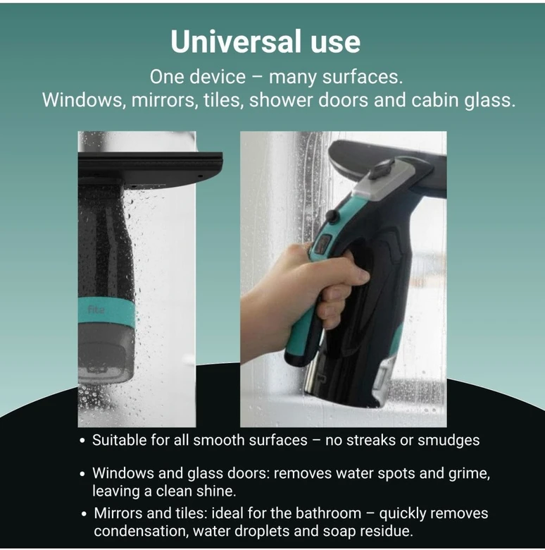 Belaidis langų valytuvas FIT2 SmartHome 3-viename 200 ml 28 cm su USB-C