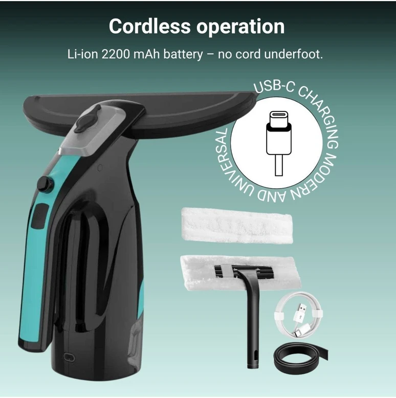 Belaidis langų valytuvas FIT2 SmartHome 3-viename 200 ml 28 cm su USB-C