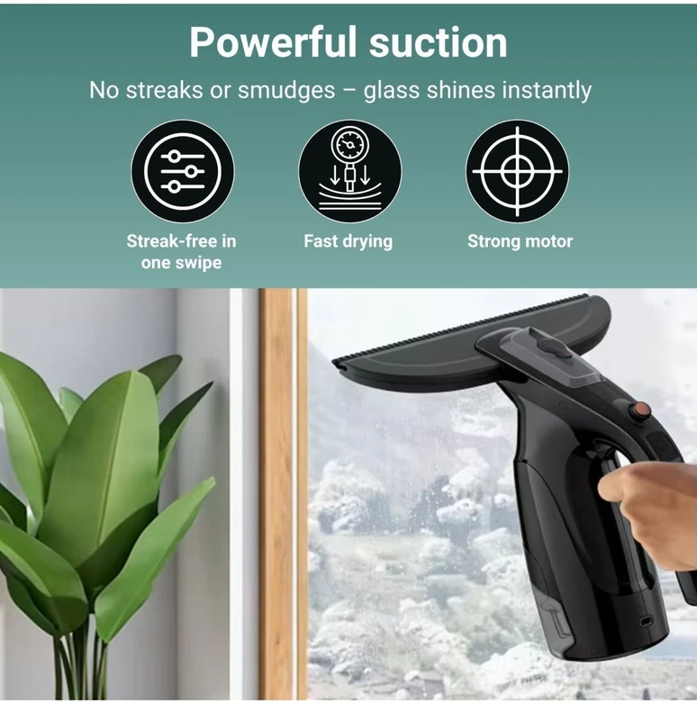 Belaidis langų valytuvas FIT2 SmartHome 3-viename 200 ml 28 cm su USB-C