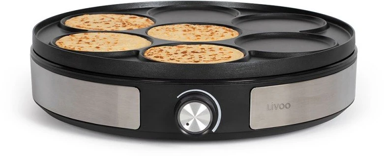Vaflinė Blynų keptuvė Livoo DOP247 1500 W su dvipuse nuimama kaitplokšte Ø33 cm, juoda