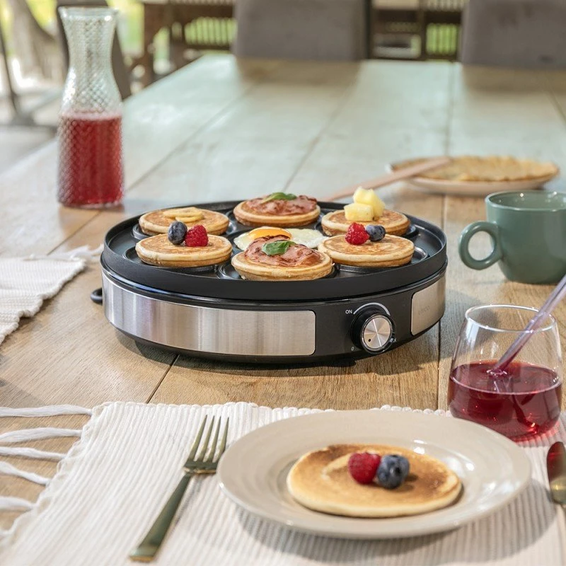 Vaflinė Blynų keptuvė Livoo DOP247 1500 W su dvipuse nuimama kaitplokšte Ø33 cm, juoda