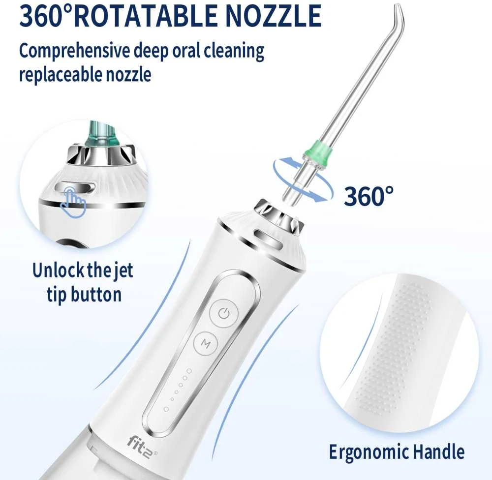 Burnos irigatorius FIT2 HFP11 su 5 režimais, 6 antgaliais, 300 ml talpa, 2500 mAh