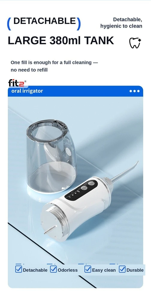 Dantų šepetėlis Belaidis burnos irigatorius FIT2 A18, baltas