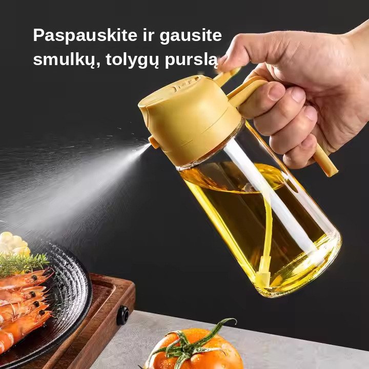 Aliejaus purkštuvas ir pilstytuvas FIT2 2-in-1, stiklinis, 470 ml aprašymas - Prekės nuotrauka