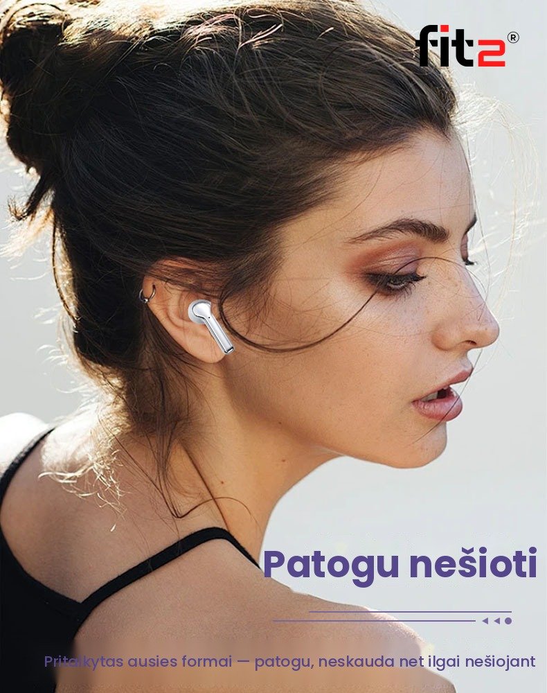 Belaidės ausinės FIT2 A9PRO, dėžutė su liečiamu ekranu, baltos aprašymas - Prekės nuotrauka