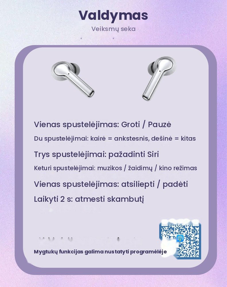 Belaidės ausinės FIT2 A9PRO, dėžutė su liečiamu ekranu, baltos aprašymas - Prekės nuotrauka