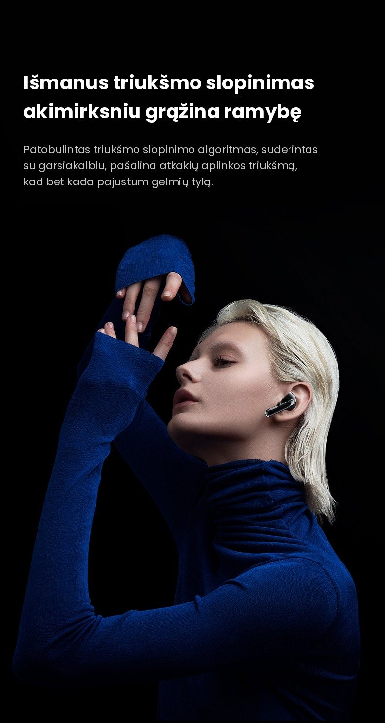 Belaidės ausinės FIT2 YW07 su jutikliniu LCD ekranu, juodos aprašymas - Prekės nuotrauka