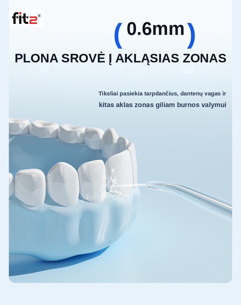 Dantų šepetėlis Belaidis burnos irigatorius FIT2 A18, baltas aprašymas - Prekės nuotrauka