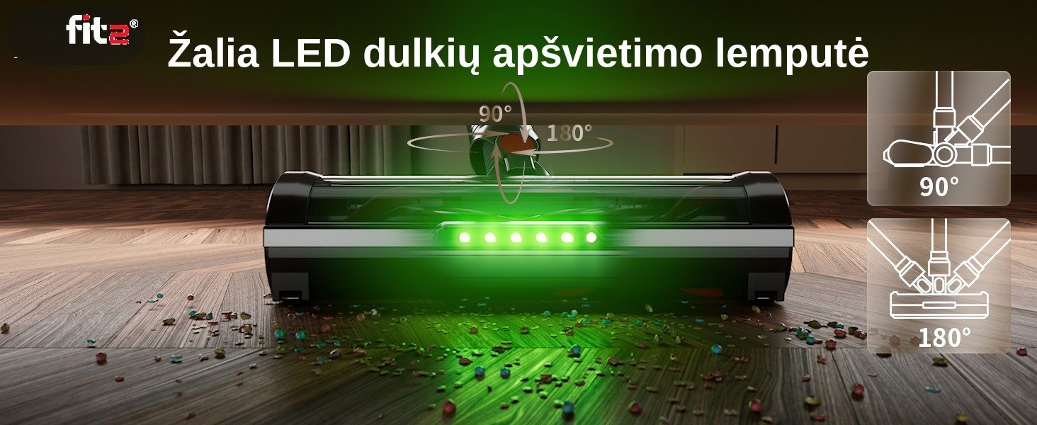 Belaidis dulkių siurblys FIT2 V10 aprašymas - Prekės nuotrauka