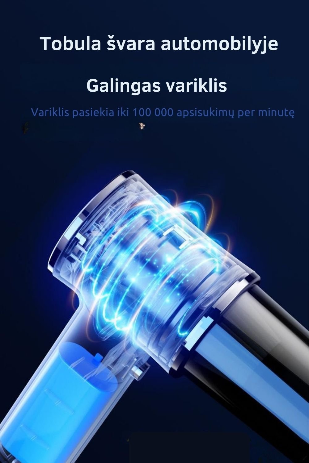 Belaidis rankinis dulkių siurblys ir oro pūstuvas FIT2 LC-623 2-in-1, 5000 Pa, 60 W, USB Type-C, 4 antgaliai aprašymas - Prekės nuotrauka