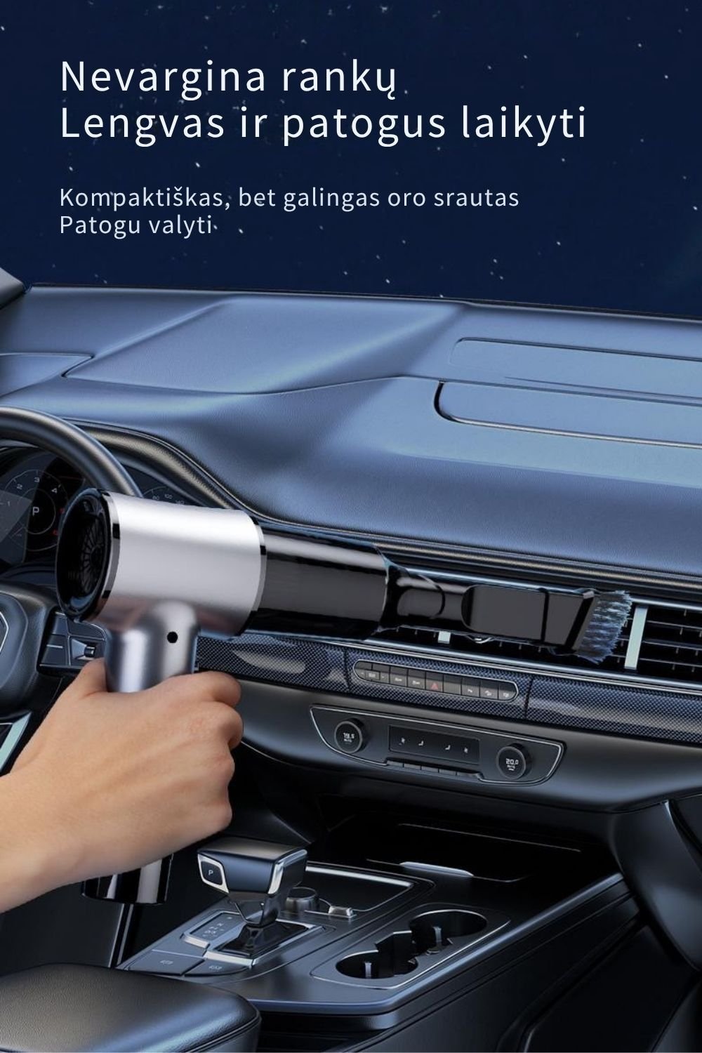 Belaidis rankinis dulkių siurblys ir oro pūstuvas FIT2 LC-623 2-in-1, 5000 Pa, 60 W, USB Type-C, 4 antgaliai aprašymas - Prekės nuotrauka