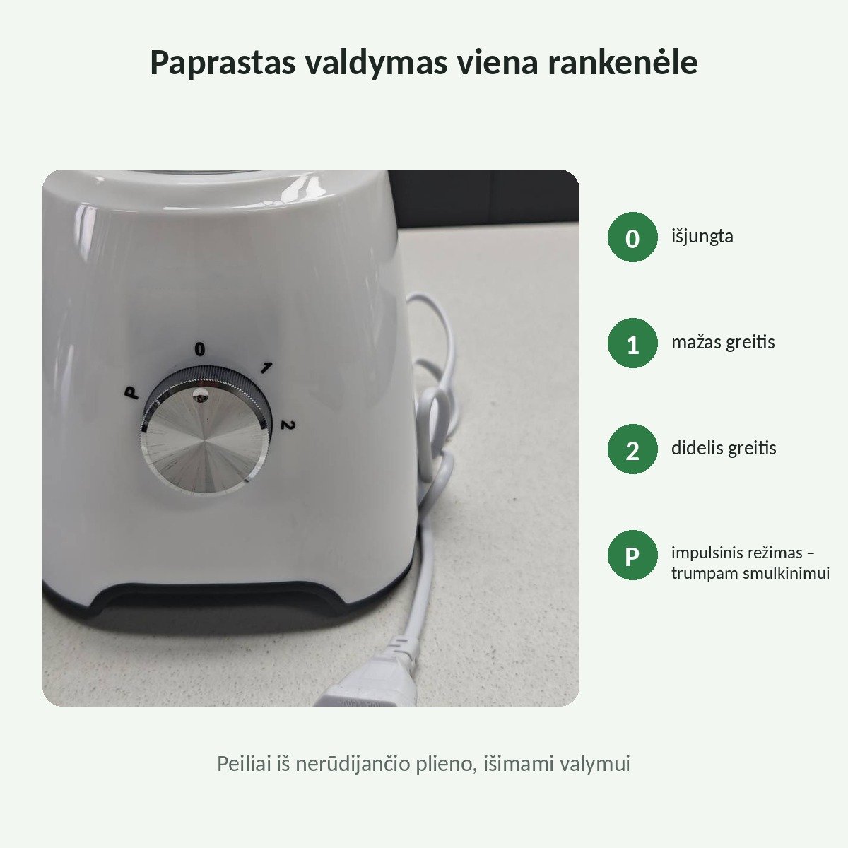 Daugiafunkcis blenderis 4 in 1, 1500 W, 1,6 l ąsotis, smulkintuvas, malūnėlis ir gertuvė, baltas aprašymas - Prekės nuotrauka