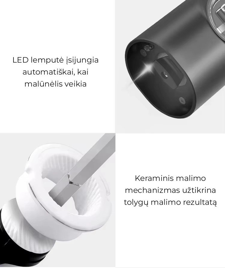 Elektrinis druskos ir pipirų malūnėlis FIT2 aprašymas - Prekės nuotrauka