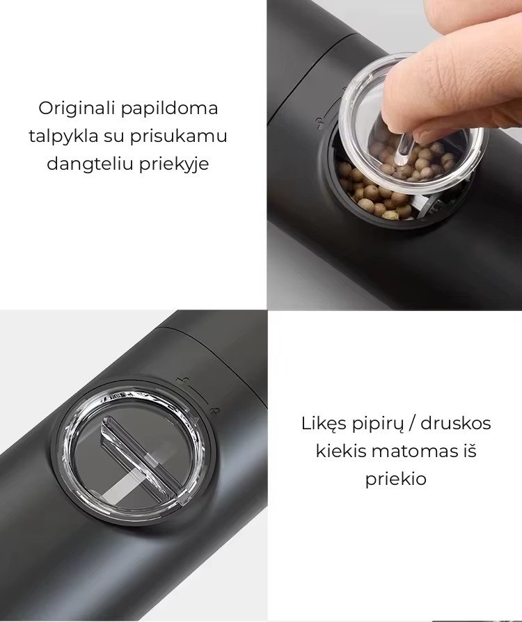 Elektrinis druskos ir pipirų malūnėlis FIT2 aprašymas - Prekės nuotrauka