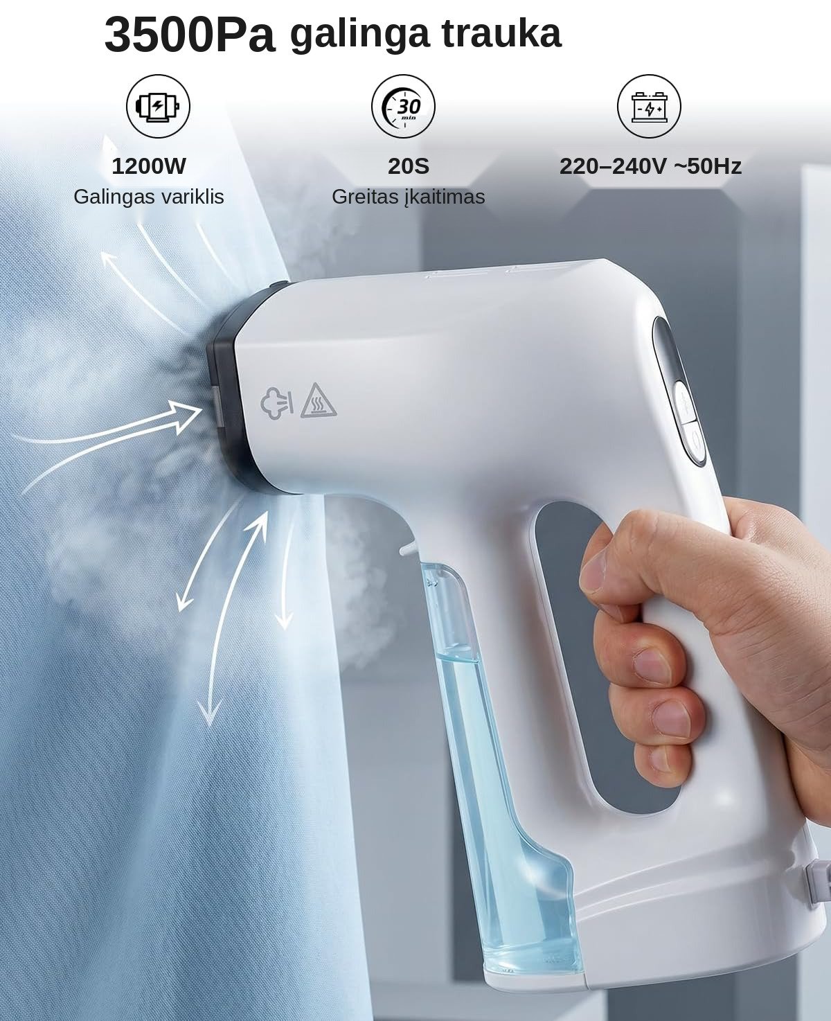Garų lygintuvas su siurbimo funkcija FIT2 SteamPro aprašymas - Prekės nuotrauka