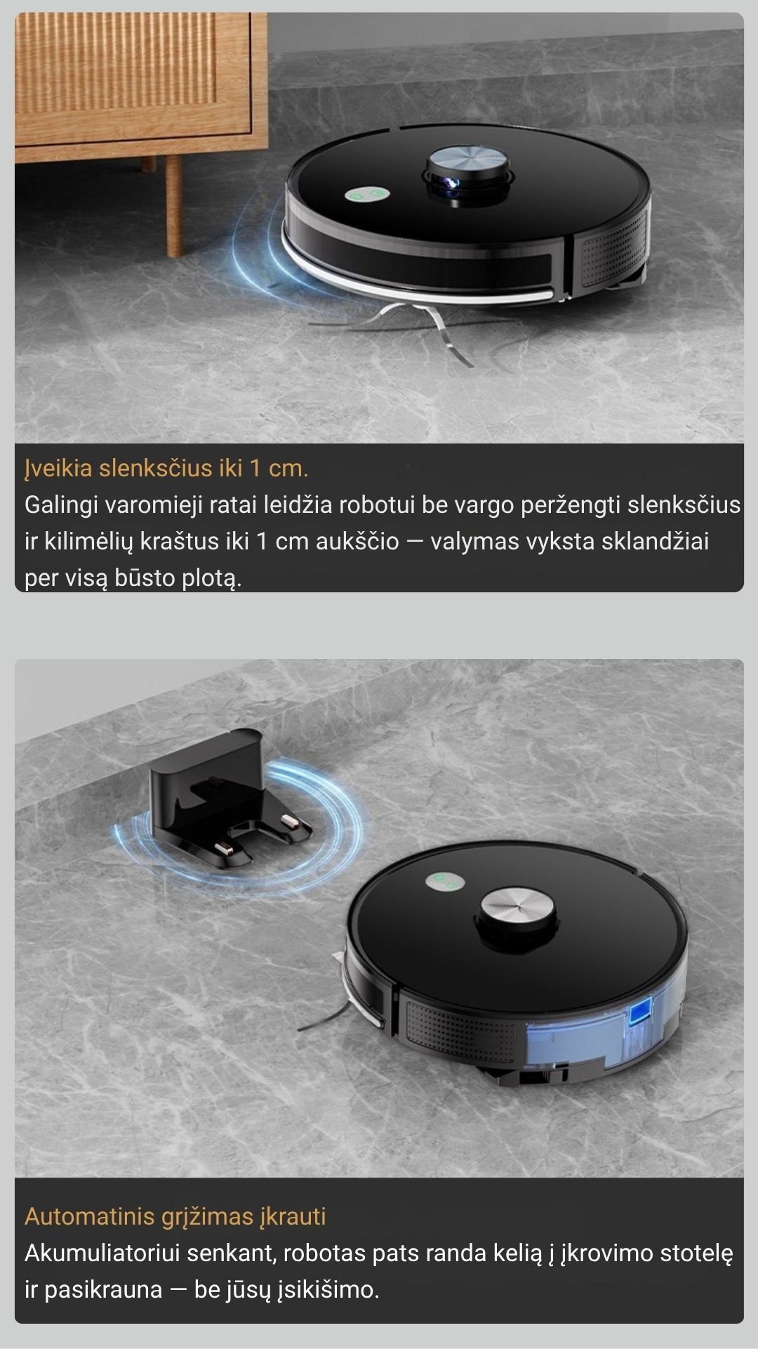 Išmanus dulkių siurblys robotas FIT2 RoboSweep A8 su LiDAR navigacija aprašymas - Prekės nuotrauka
