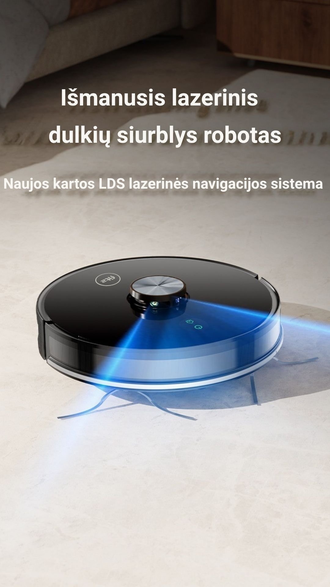 Išmanus dulkių siurblys robotas FIT2 RoboSweep A8 su LiDAR navigacija aprašymas - Prekės nuotrauka