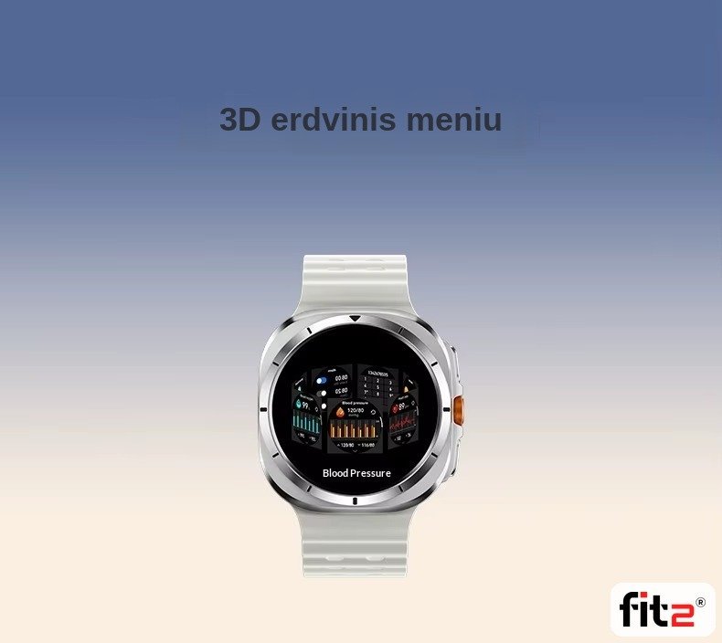 Išmanusis laikrodis FIT2 HD8 Ultra, juodas aprašymas - Prekės nuotrauka