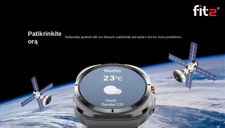 Išmanusis laikrodis FIT2 HD8 Ultra, sidabrinis aprašymas - Prekės nuotrauka