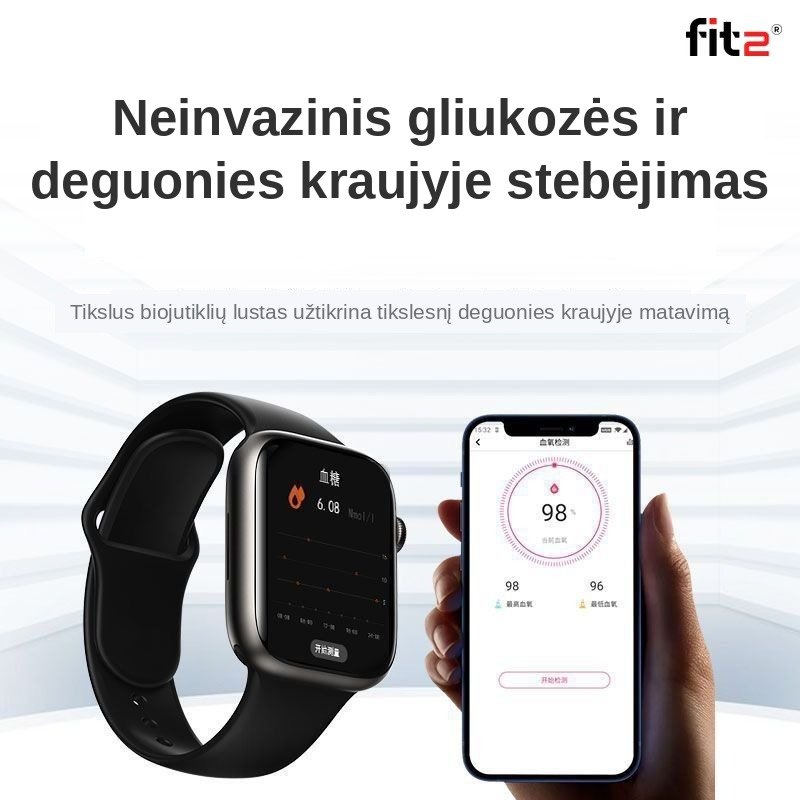Išmanusis laikrodis FIT2 S11MH, juodas aprašymas - Prekės nuotrauka