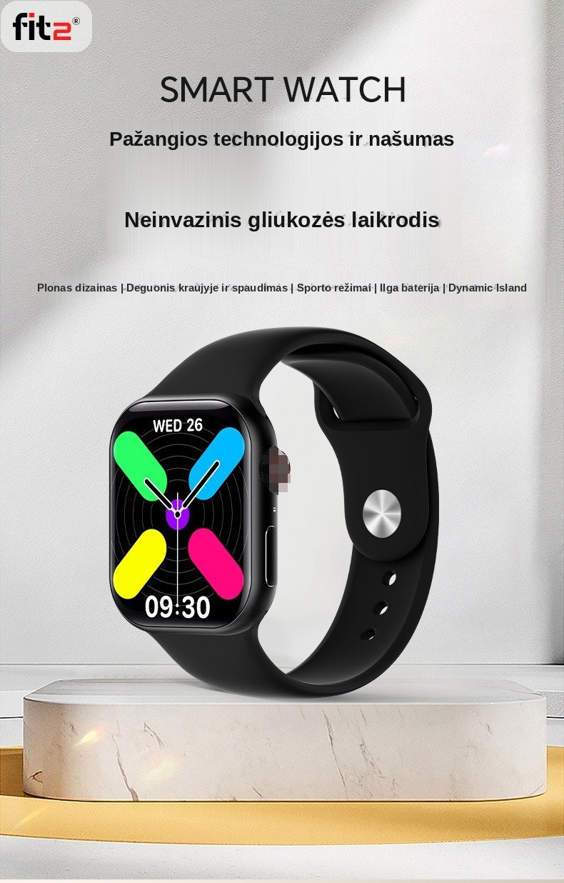 Išmanusis laikrodis FIT2 S12 ProMax, baltas aprašymas - Prekės nuotrauka