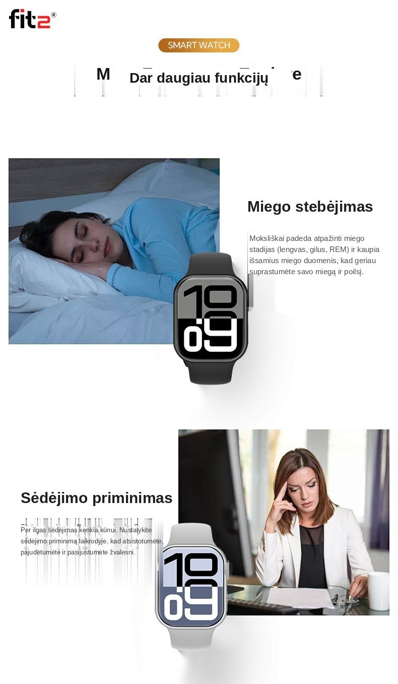 Išmanusis laikrodis FIT2 S12 ProMax, baltas aprašymas - Prekės nuotrauka