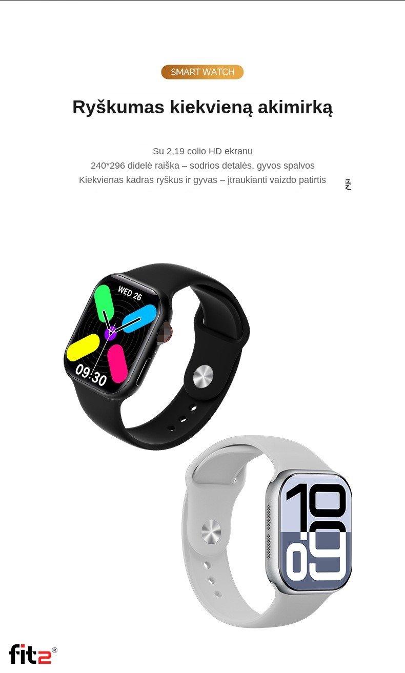 Išmanusis laikrodis FIT2 S12 ProMax, baltas aprašymas - Prekės nuotrauka