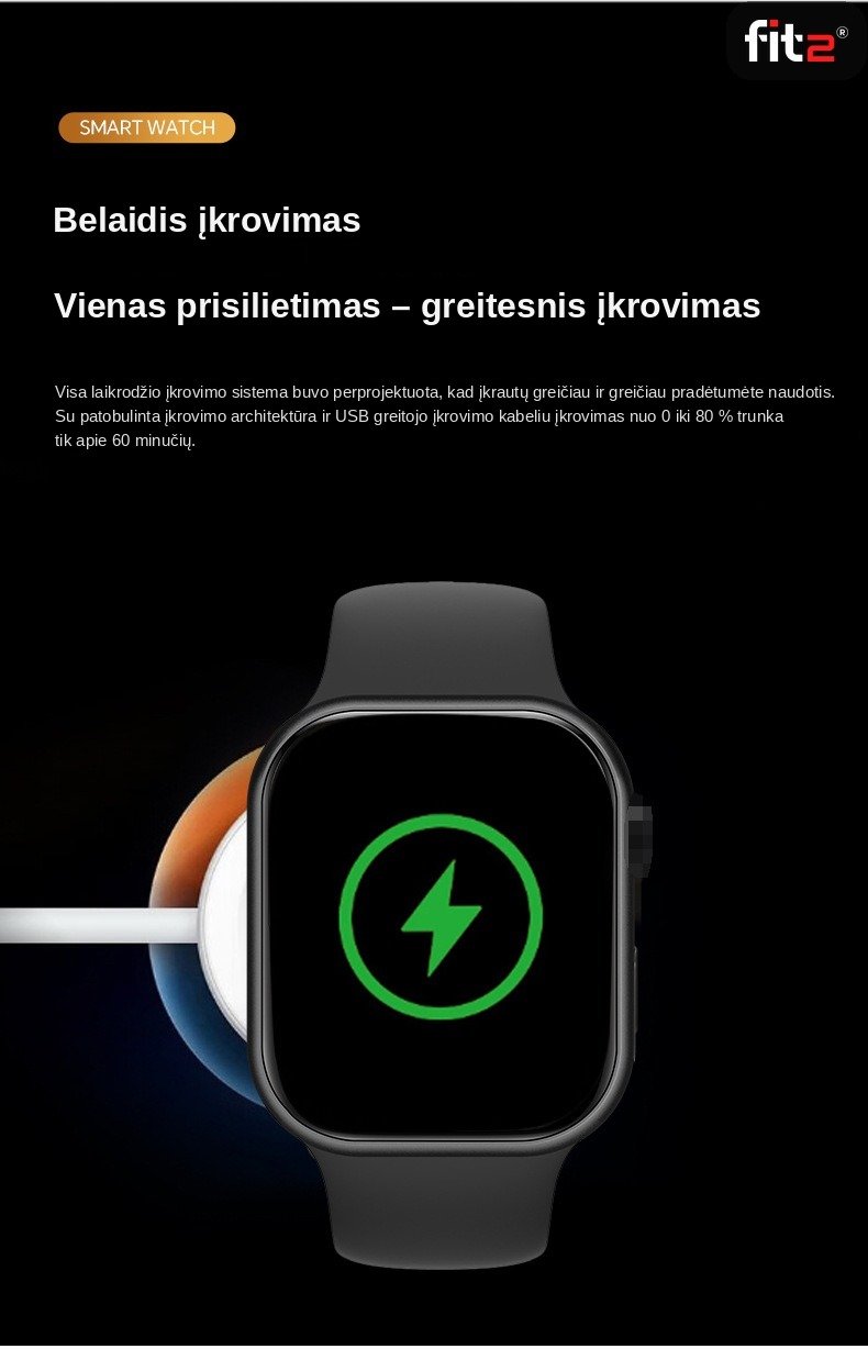 Išmanusis laikrodis FIT2 S12 ProMax, baltas aprašymas - Prekės nuotrauka