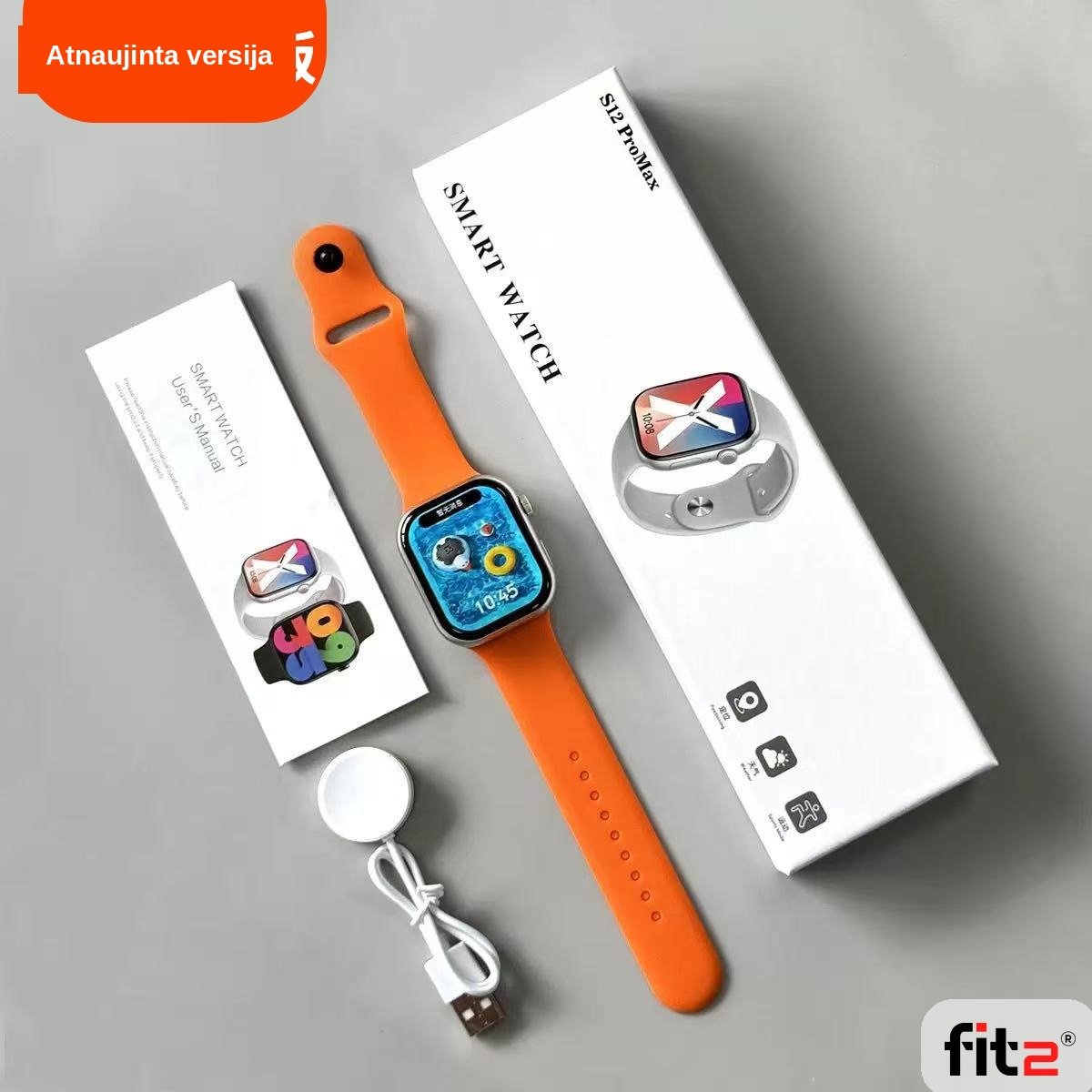 Išmanusis laikrodis FIT2 S12 ProMax, juodas aprašymas - Prekės nuotrauka