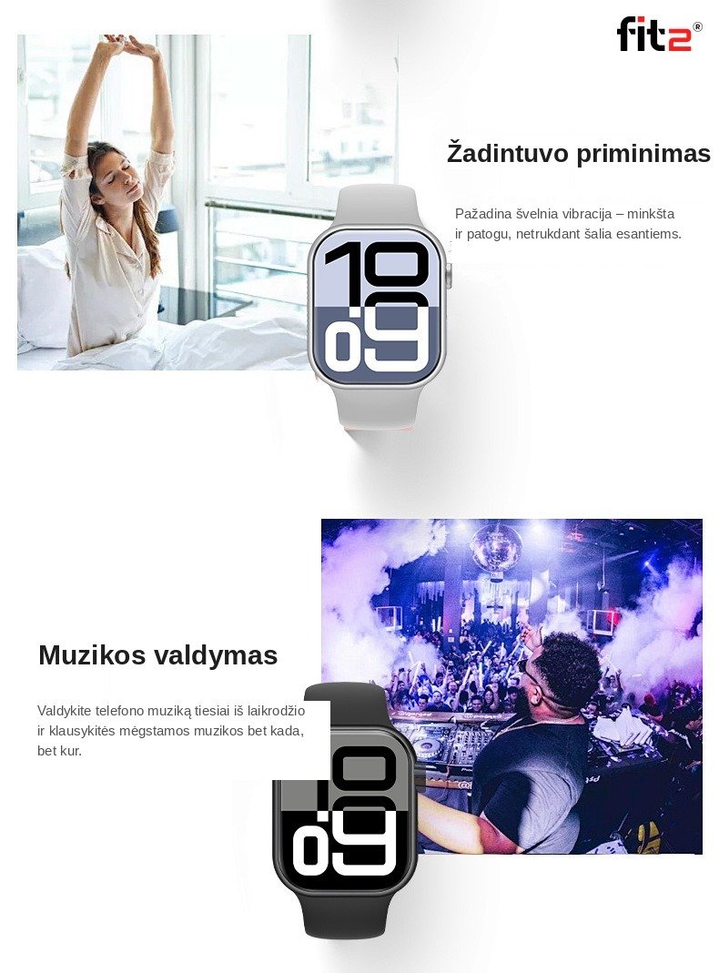 Išmanusis laikrodis FIT2 S12 ProMax, juodas aprašymas - Prekės nuotrauka