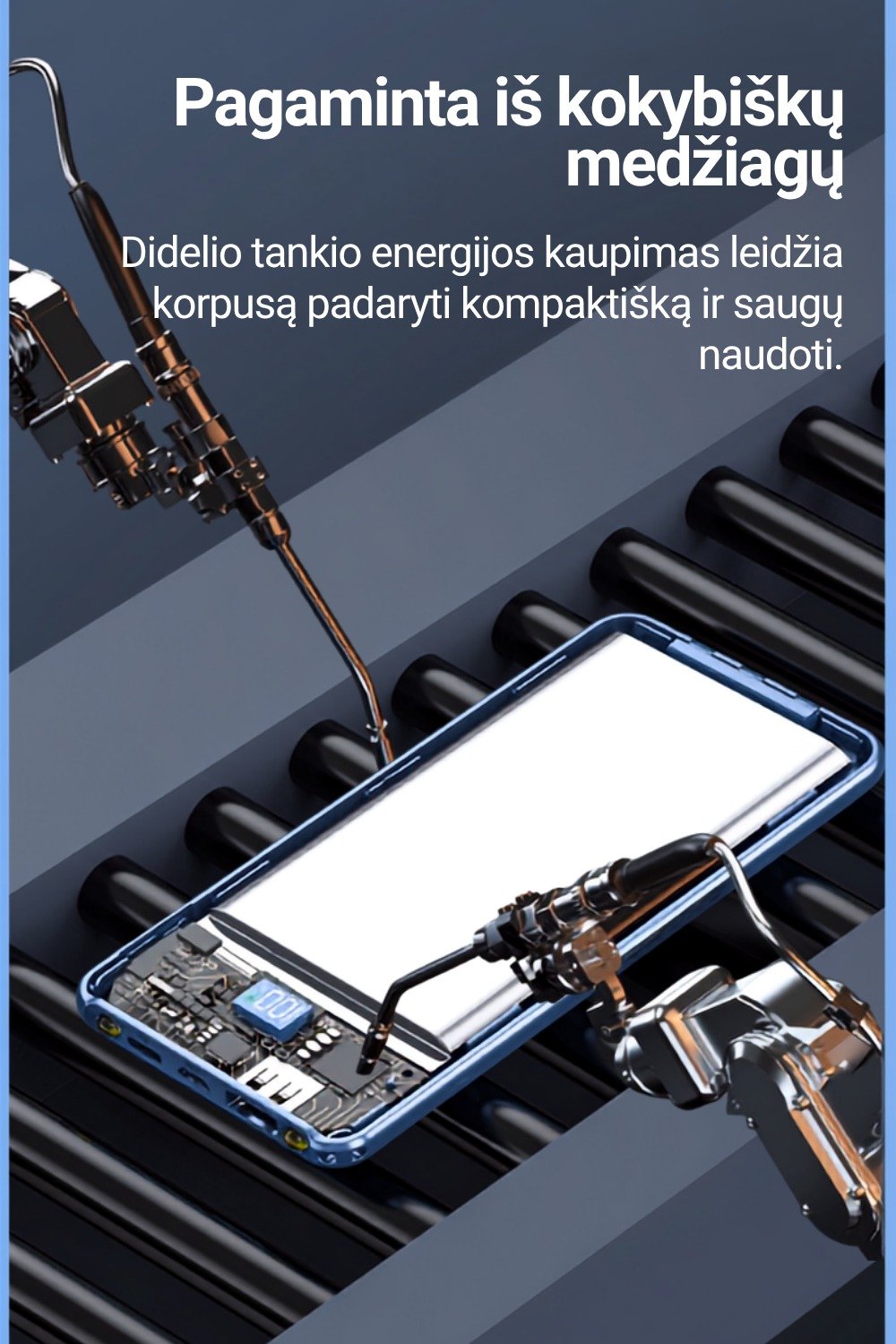 Išorinė baterija FIT2 DX100 20000 mAh, 22.5W greitas įkrovimas aprašymas - Prekės nuotrauka