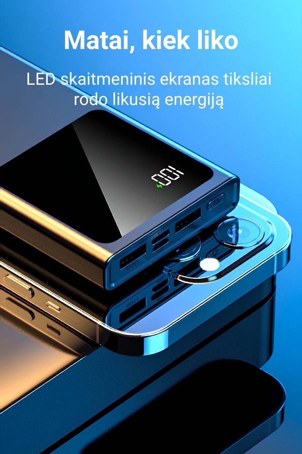 Išorinė baterija FIT2 DX95 10000 mAh, 22.5W greitas įkrovimas aprašymas - Prekės nuotrauka