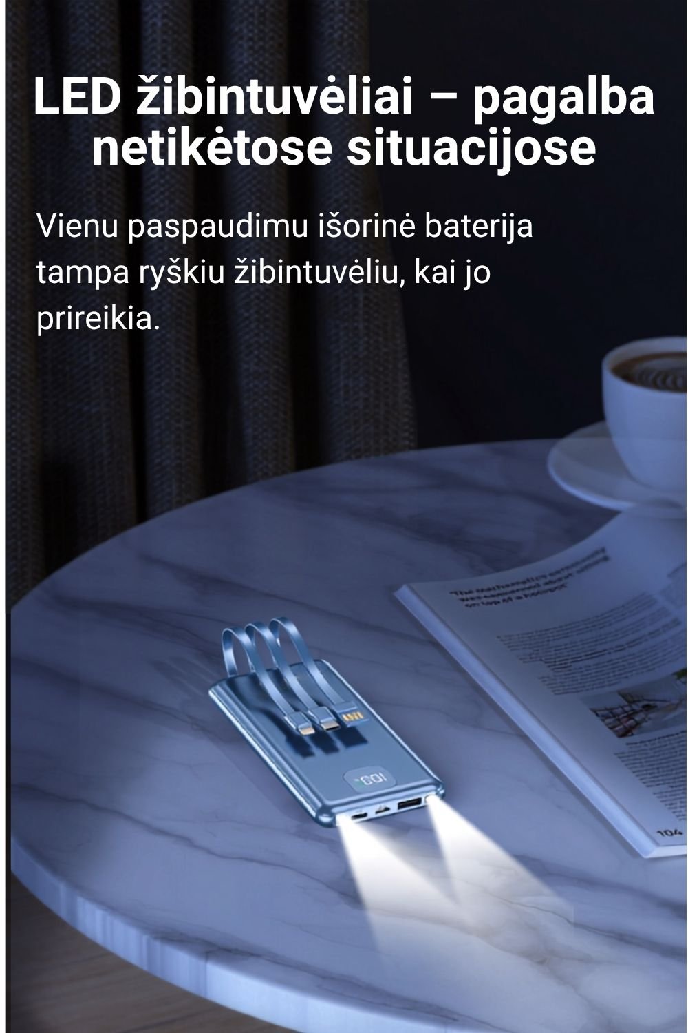 Išorinė baterija FIT2 DX99 10000 mAh, 22.5W greitas įkrovimas aprašymas - Prekės nuotrauka