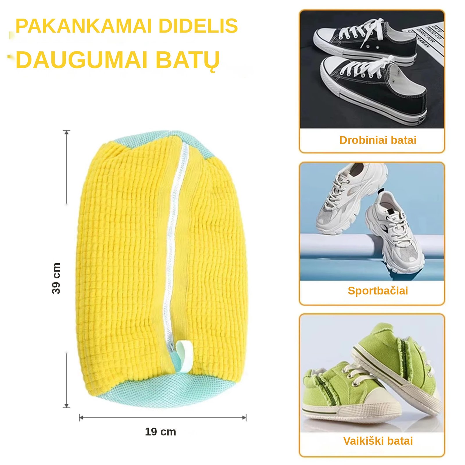 Krepšys avalynės skalbimui FIT2, 39 x 19 cm aprašymas - Prekės nuotrauka