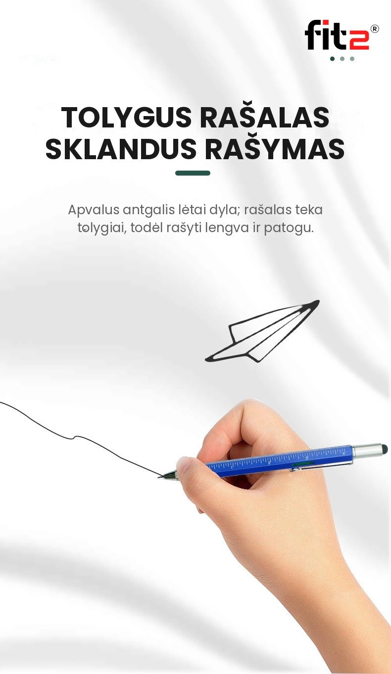 Multifunkcinis rašiklis FIT2, baltas aprašymas - Prekės nuotrauka