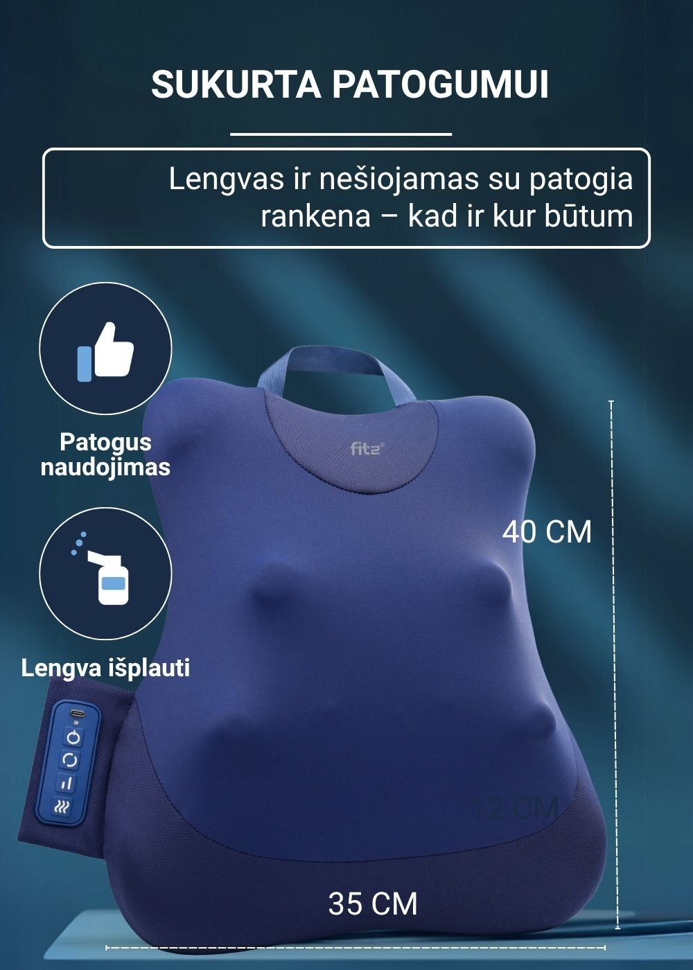 Nugaros masažuoklis FIT2 Pulse ZM-C019 aprašymas - Prekės nuotrauka