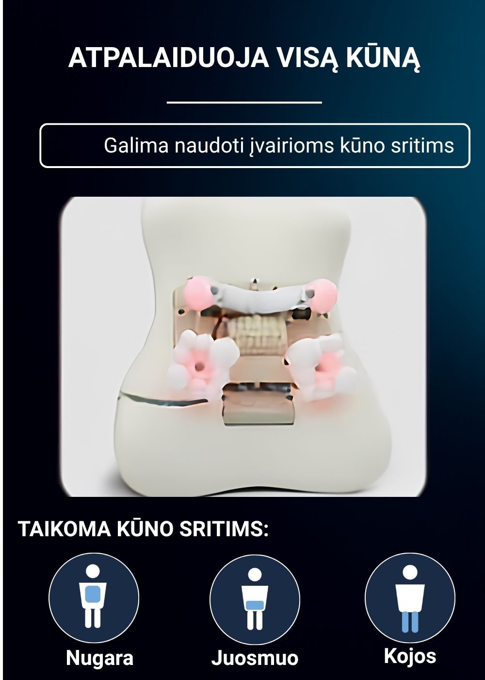 Nugaros masažuoklis FIT2 Pulse ZM-C019 aprašymas - Prekės nuotrauka