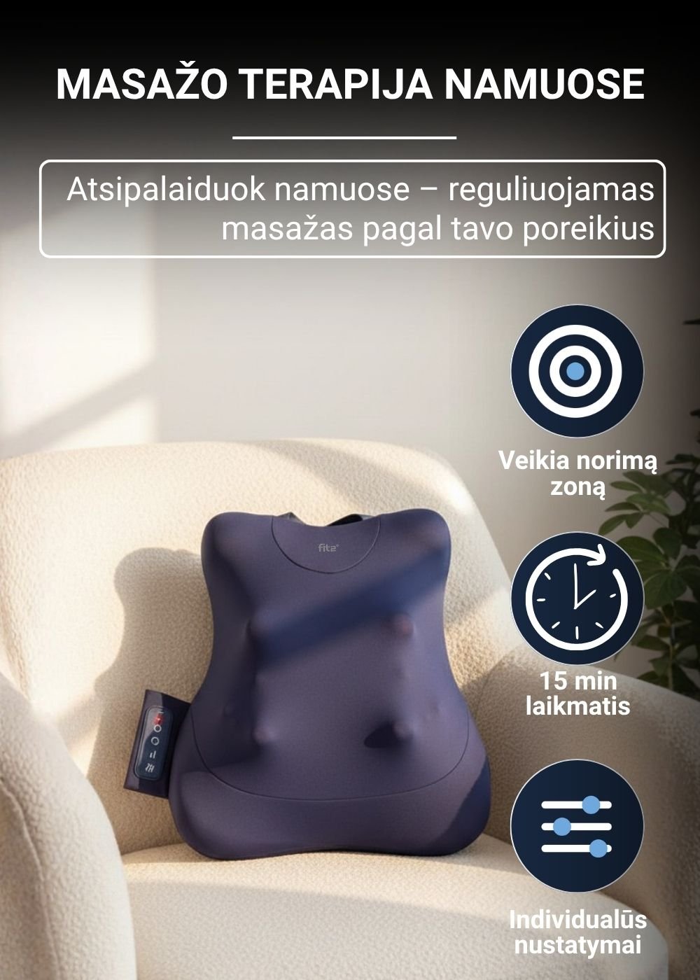 Nugaros masažuoklis FIT2 Pulse ZM-C019 aprašymas - Prekės nuotrauka