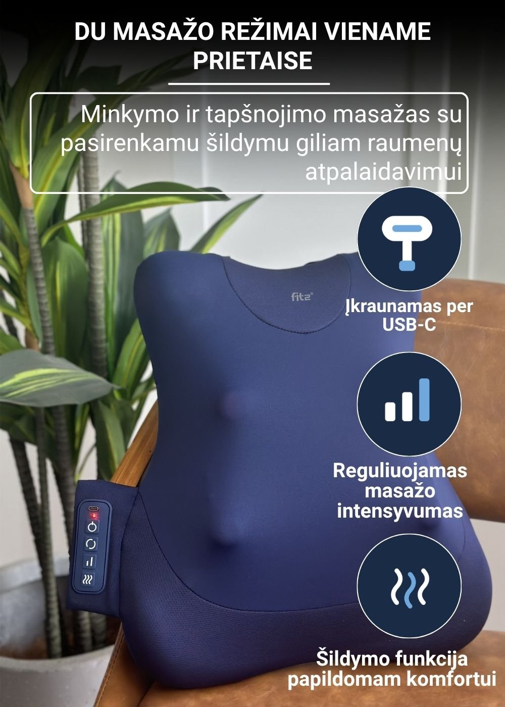 Nugaros masažuoklis FIT2 Pulse ZM-C019 aprašymas - Prekės nuotrauka