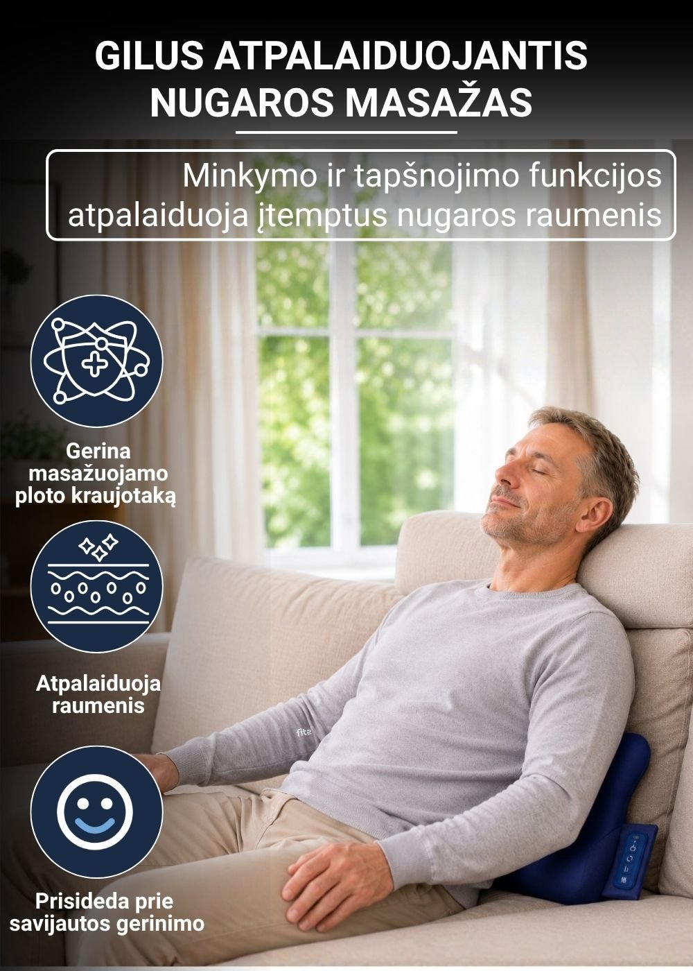 Nugaros masažuoklis FIT2 Pulse ZM-C019 aprašymas - Prekės nuotrauka