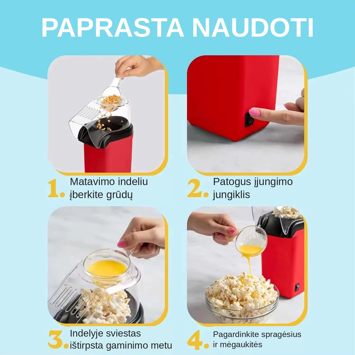 Spragėsių gamybos aparatas FIT2, be aliejaus aprašymas - Prekės nuotrauka