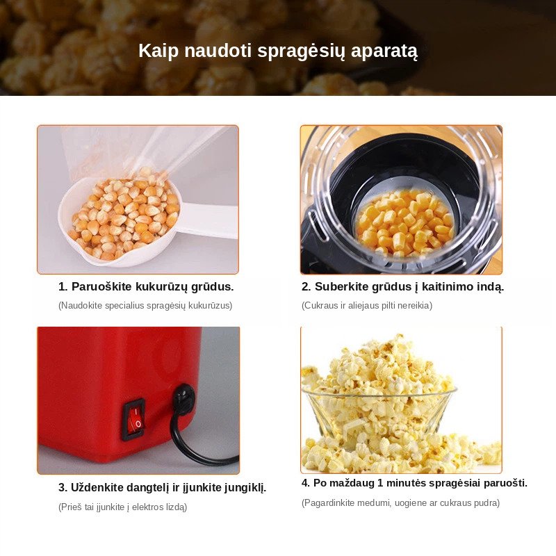 Spragėsių gamybos aparatas FIT2, be aliejaus aprašymas - Prekės nuotrauka