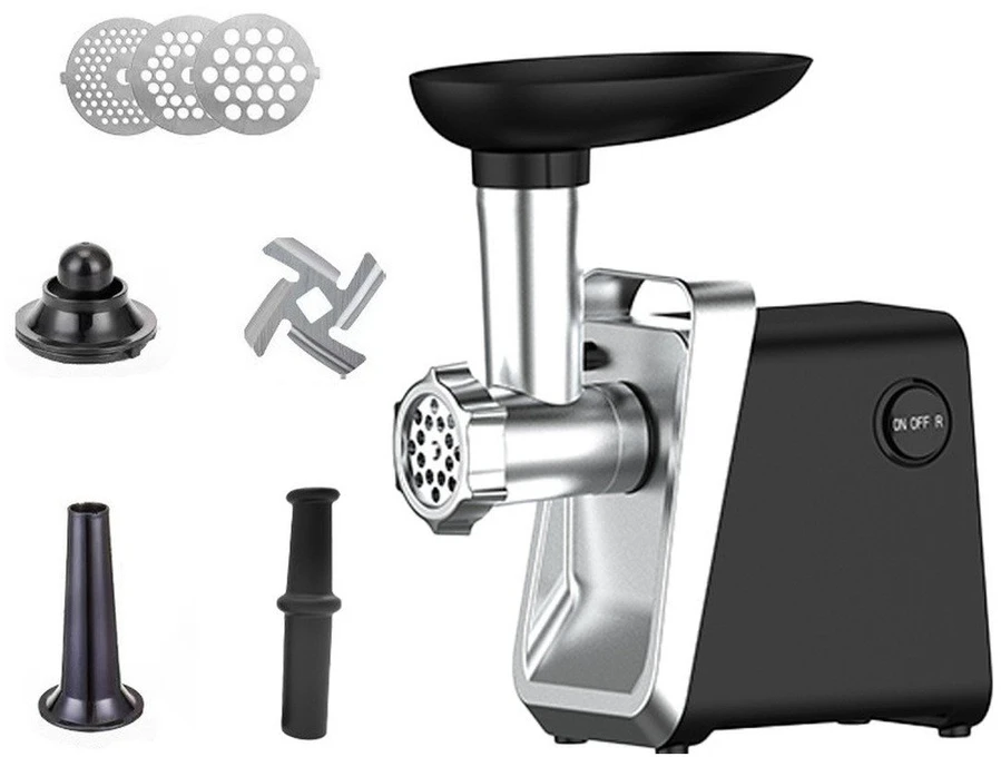 Virtuvinis kombainas Elektrinė mėsmalė FIT2 MG-S10 2800 W su atbuline eiga, 3 sieteliais, dešrelių ir kibbe priedais